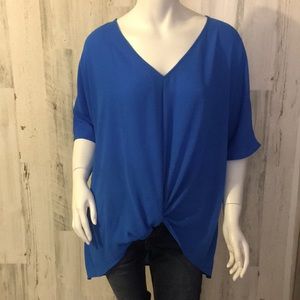 #N18 large cute dressy blue quarter sleeve size L